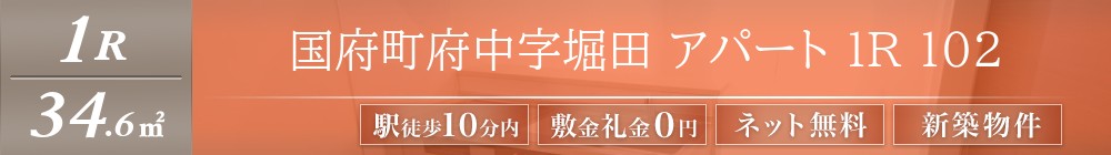 国府町府中字堀田 アパート 1R 102表紙