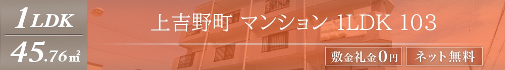 上吉野町 マンション 1LDK 103表紙