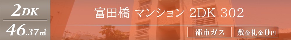 富田橋 マンション 2DK 302表紙