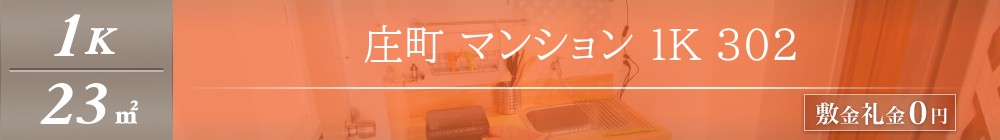 庄町 マンション 1K 302表紙