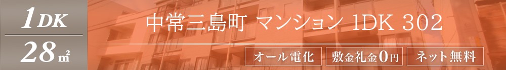 中常三島町 マンション 1DK 302表紙