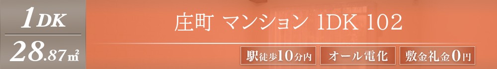 庄町 マンション 1DK 102表紙