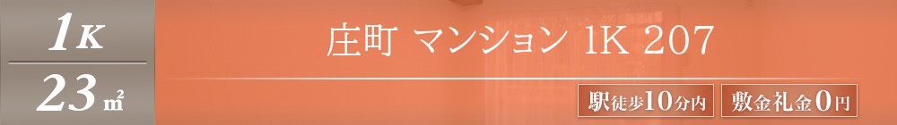 庄町 マンション 1K 207表紙