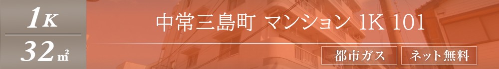 中常三島町 マンション 1K 101表紙