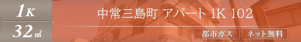 中常三島町 アパート 1K 102表紙