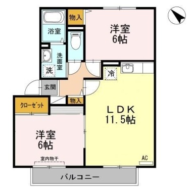 プラザ・ルミエール A203の間取り図