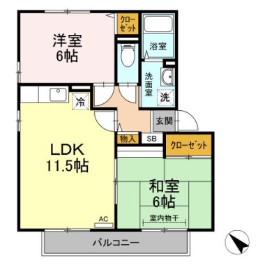 プラザ・ルミエール A205の間取り図
