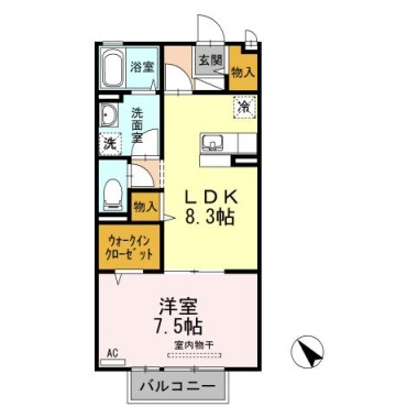 サニーガーデンA棟 A203の間取り図