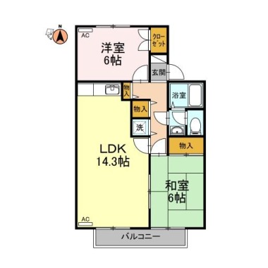 セジュール友and友 202の間取り図