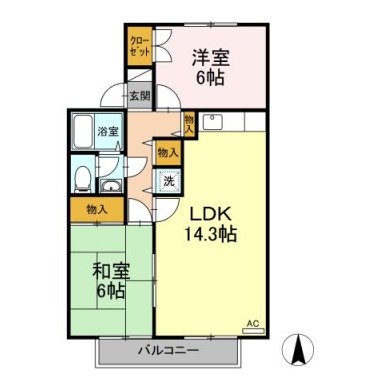 セジュール友and友 203の間取り図