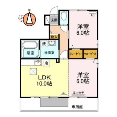 ウィルコート大松 A101の間取り図