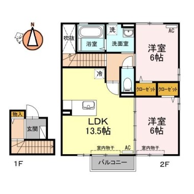 ウィルコート大松 B201の間取り図