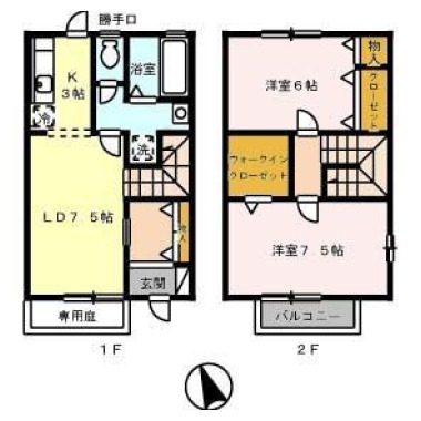 ウィルコート川内 B-2の間取り図