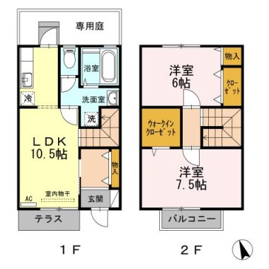 ウィルコート川内 D-5の間取り図