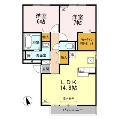 セレーノ弐番館 102の間取り図