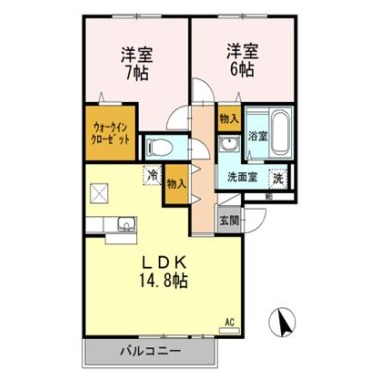 セレーノ弐番館 103の間取り図