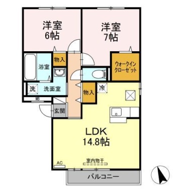 セレーノ弐番館 105の間取り図