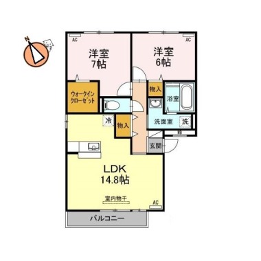 セレーノ弐番館 201の間取り図