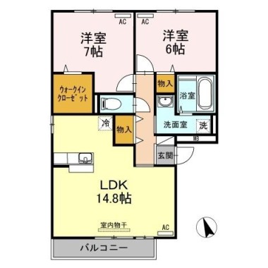 セレーノ弐番館 301の間取り図