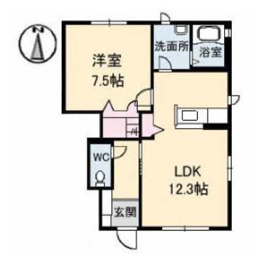 ヒカリハイツA B103の間取り図