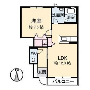 ヒカリハイツA B105の間取り図