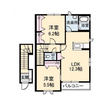 ヒカリハイツA、B B203の間取り図