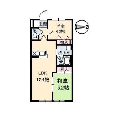 グリーンコーポ 201の間取り図