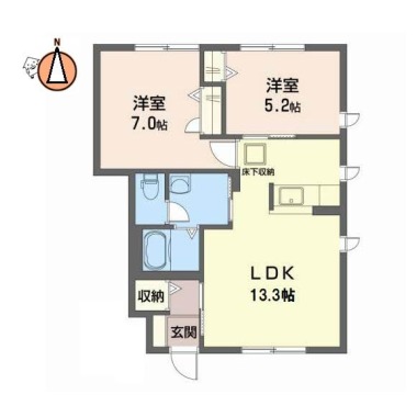 シャーメゾン国府 A102の間取り図