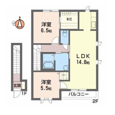 シャーメゾン国府 B205の間取り図