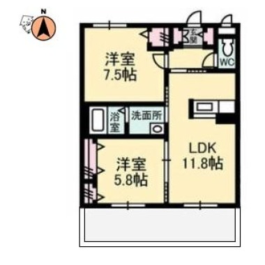 花音 105の間取り図