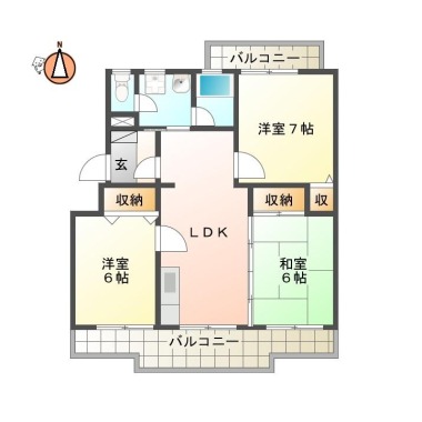 南佐古五番町 マンション 3LDK 105の間取り図