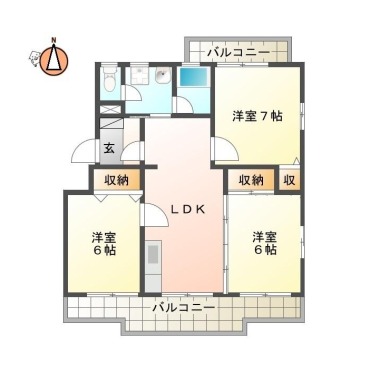 南佐古五番町 マンション 3LDK 205の間取り図