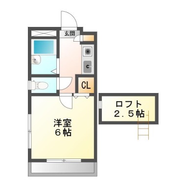 庄町 アパート 1K 101の間取り図