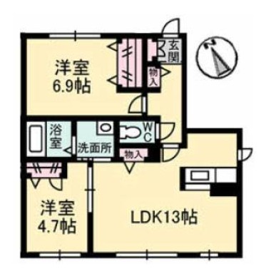 カーサレジオ住吉 101の間取り図