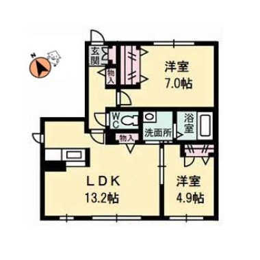 カーサレジオ住吉 102の間取り図
