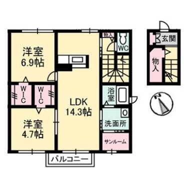 カーサレジオ住吉 201の間取り図