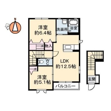 シャーメゾンマルシェ C棟 206の間取り図