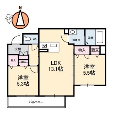 BEREO.S 102の間取り図