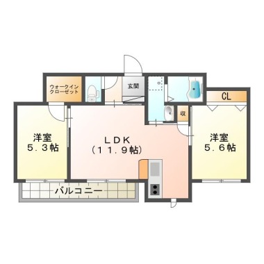 ベレオ庄町 102の間取り図