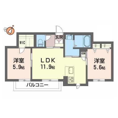 ベレオ庄町 202の間取り図