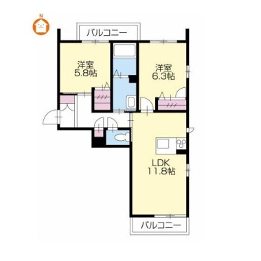 ベレオ庄町 301の間取り図