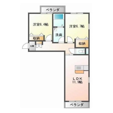 エクサン・プロヴァンス・末広 201の間取り図