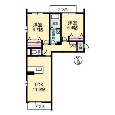 エクサン・プロヴァンス・末広 205の間取り図