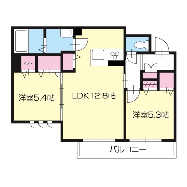 ベレオ南矢三 202の間取り図