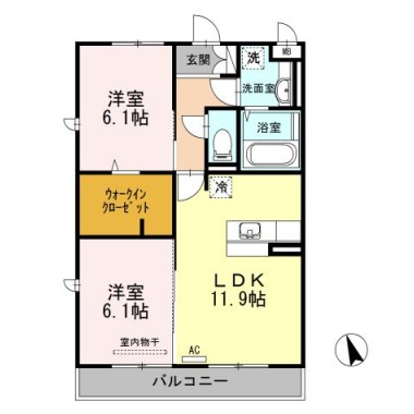 ブリエ ドゥ B棟 303の間取り図