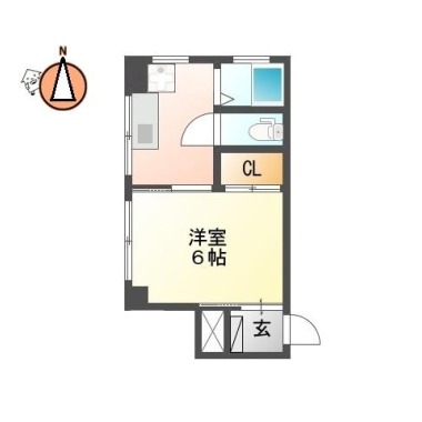 住吉 マンション 1K 203の間取り図