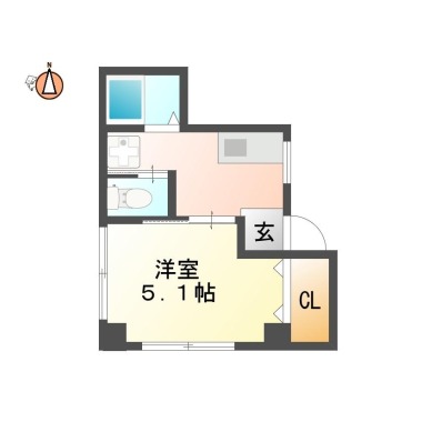 住吉 マンション 1K 205の間取り図