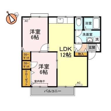 コスモタウンH棟 101の間取り図