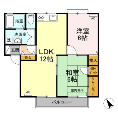 コスモタウンH棟 102の間取り図