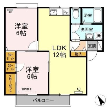 コスモタウンH棟 103の間取り図